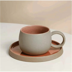 1pc Ceramic Coffee Cup And Saucer, Korean-Style Ins Style Retro Hand-Knotted Mug, High-Looking Fresh Breakfast Milk Cup, Office Water Cup, Tea Cup, Suitable for Home Use, Parties, Gift Giving