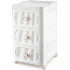Mobile Storage Cabinet with Drawers, Slim Rolling Storage Unit for Bathroom, Bedroom, Living Room, Freestanding Organiser for Toiletries, Cosmetics & Household Items, 3/4 Layers Storage Cabinet