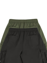 2pcs Men'S Cargo Shorts, Drawstring Waist Multi-Pocket Men'S Shorts