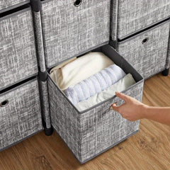 9-Cube Drawer Organiser, Storage Unit with 9 Storage Boxes, Closet Organiser, Bookcase, 83. 5 x 30 x 79. 5 cm, for Bedroom, Living Room