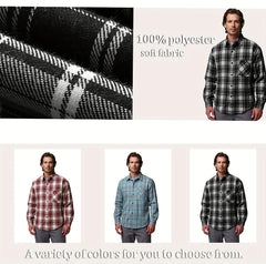 3pcs Set - Men'S Spring/Autumn Collared Checkered Shirt Youth Outdoor Casual Trendy Top Men'S Fashion Versatile Jacket