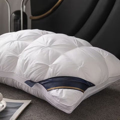 4PCS 5-Star Hotel Quality Pillows Premium Non-Collapsible Pillow Core Soft Breathable Machine Washable All-Season for Home Bedroom Daily Rest Improved Sleep Quality