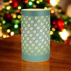 LED Table Lamps Battery Operated Cordless Desk Lights | Blue Green or Pink Flower Petal Design