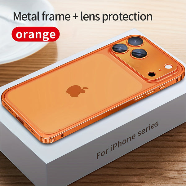 Phone Case - Metal Frame Bumper with Metal Lens Cover Elastic Strap Detachable Phone Case for Apple Iphone 17 Pro Max Durable Protective Cover