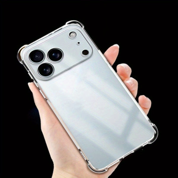 TVELO Clear Phone Case for iPhone 17, iphone 17 air, iphone 17 pro, iphone 17 pro max, Transparent Slim Fit Hard Protective Cover, Shockproof Mobile Case black greay