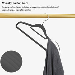 50pcs NON SLIP FLOCKED COAT CLOTHES HANGERS VELVET TROUSER HANGING SPACE SAVER