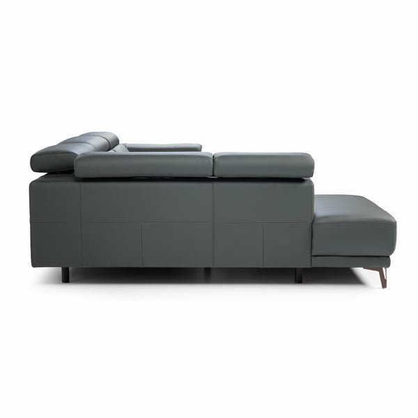 Nicoletti Charleston Blue Leather Power Reclining Corner Sofa with Chaise in 2 Configurations