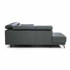 Nicoletti Charleston Blue Leather Power Reclining Corner Sofa with Chaise in 2 Configurations