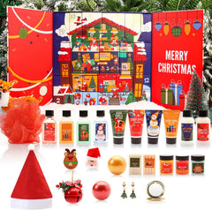 Advent Calendar 2025 Christmas for Women, 24Pcs Bath Sets for Women Gift Christmas Spa Gift Set with Christmas Tree Bracelet, Bubble Bath, Xmas Decorations Etc, Xmas Gift Idea for Mum, Daughter