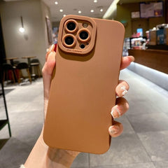 Matte Silicone Phone Case For iPhone 15 14 13 12 11 Pro Max XR XS X 8 7 14 15 Plus SE 2020 Camera Lens Portector Soft Cover