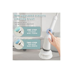 Electric Cleaning Brush, Cordless Spin Scrubber With 6 Interchangeable Brush Heads, Adjustable Telescopic Rods 35-116 Cm, 2 Rotation Speeds, For Bathroom, Kitchen, Tiles, Floor
