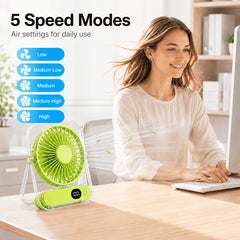 Portable Wearable Belt Fan & Flashlight Suitable for Outdoor, Hands-Free Clip- Cooling System with Quiet Operation, Strong Airflow - for Camping,, Night Shift, - for Belt Attachment (No Desk Use)