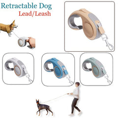 Retractable Dog Leash with 5M Extendable Strap Tangle-Free 360° Design, Adjustable Training Lead for Small to Large Dogs