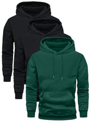 3 Counts Hooded Sweatshirt Men'S Light Version New Fleece Men'S Casual Versatile Fashion Trendy Brand Pullover Hoodie Mixed 3pcs Set