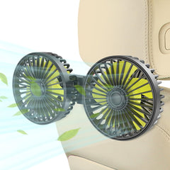 Car Fan, Car Small Air Conditioner, Double-Head Rear USB Interface Electronic Fan, Strong Wind, 360-Degree Rotation, USB Gadget, Computer Additions, Car And Home Dual Use, USB Fan Compatible with Laptops