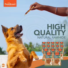 Pure Breed 100pk Chicken Wrapped Dog Treats | Twist Rawhide Sticks for Training, Reward & Chewing | Low Fat, High Protein Long-Lasting Dog Chews | Perfect Puppy Treats & Christmas Pet Gifts
