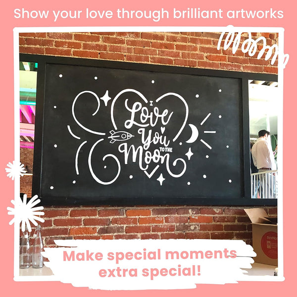 Jumbo White Chalk Pens - 15Mm Window Markers | Pack of 4 White Pens - Use on Cars, Chalkboard, Whiteboard, Blackboard, Glass, Bistro | Loved by Teachers, Artists, Businesses