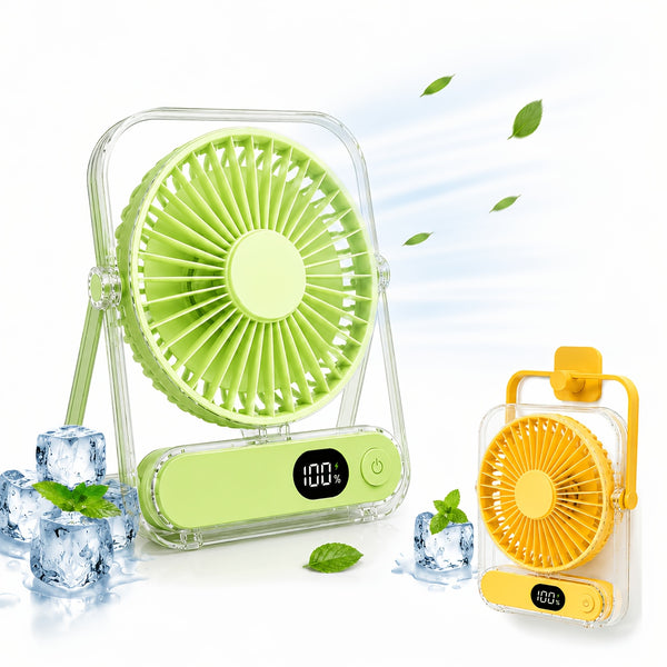 Portable Wearable Belt Fan & Flashlight Suitable for Outdoor, Hands-Free Clip- Cooling System with Quiet Operation, Strong Airflow - for Camping,, Night Shift, - for Belt Attachment (No Desk Use)