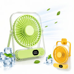 Portable Wearable Belt Fan & Flashlight Suitable for Outdoor, Hands-Free Clip- Cooling System with Quiet Operation, Strong Airflow - for Camping,, Night Shift, - for Belt Attachment (No Desk Use)