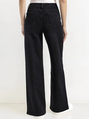 [Petite]KatchMe Women'S Wide Leg Jeans - Mid Rise Relaxed Fit Denim Pants, Soft Stretch Comfortable Trousers for Fall & Winter, Streetwear Casual Bottoms