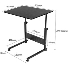 [Versatile Comfort] Adjustable Height Rolling Folding Desk Laptop Desk Folding Laptop Desk Wheels for Easy Mobility, Perfect for Bedroom, Living Room, Outdoor Office & Study Use, Bedroom Desk | Modern Aesthetic | Wood Fiberboard Desk