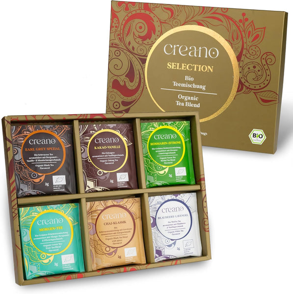 Creano Organic Herbal Tea Gift Set - 27 Organic Tea Bags in 9 Different Varieties - Tea Sampler - 54G*