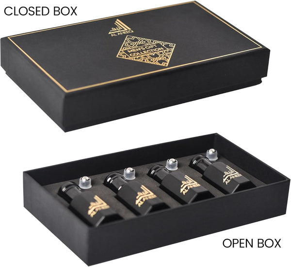 Al Aneeq Luxury Mens Perfume Oil Gift Set, 4 X 12Ml Fine Fragrance for Men