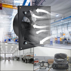 1pc Powerful 250mm / L32xW32CM Kitchen Fan 960m³/h - Stainless Steel, Ultra-Quiet, Backdraft Damper - Perfect for Home, Bathroom & Garage
