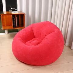 1pc Essential Home Item: Beanbag Sofa - Rose Red Spherical Inflatable Sofa, Large Inflatable Sofa, Complete with Manual Pump, Suitable for Living Room/Porch/Bedroom, Dimensions 100 X 100 X 58.5 Cm