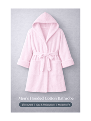 Men'S Hooded Cotton Bathrobe – Ultra Soft Terry Cloth Spa Robe with Adjustable Belt & Deep Pockets – Knee Length Luxury Home & Hotel Dressing Gown