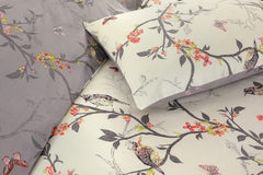 3pcs Caramel Flower Duvet Cover Set - Premium Floral Duvet Cover with Pillow Cases Super Soft Flower Bedding Sets Breathable Reversible Grey Quilt Covers, Machine Washable Double King Superking Size