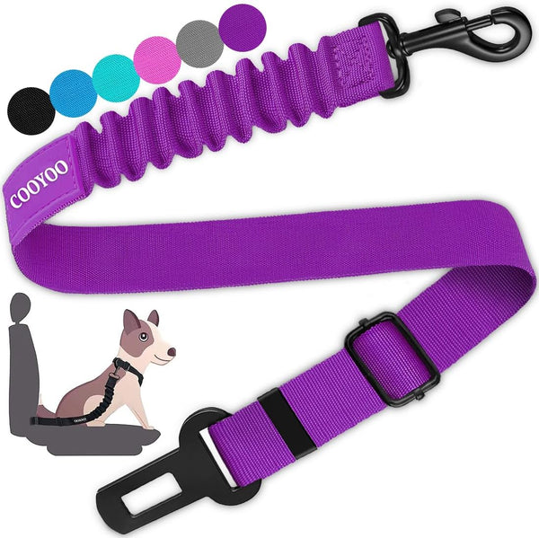 COOYOO Dog Seat Belt,3 Piece Set Retractable Dog Car Harness Adjustable Dog Seat Belt for Vehicle Nylon Pet Safety Seat Belts Heavy Duty & Elastic
