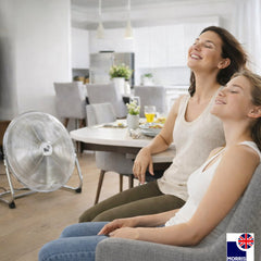 Morris Floor Fan 12 Inch Strong Airflow 3 Speeds Aluminium Blades Tilt Head 135° Portable Compact Fan for Bedroom Office Home Silver