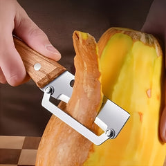 3pcs Heavy-Duty Stainless Steel Peeler with Wooden Handle & Straight Blade - Suitable for Sugarcane, Fruits, Vegetables, for, Commercial Use, Durable Peeling for, Parties, Picnic - Easy Peel Design