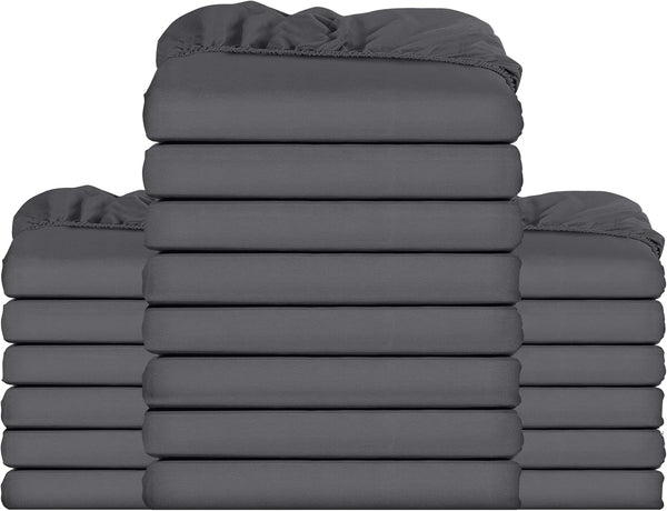 Utopia Bedding Fitted Sheet Double, Grey - Deep Pocket 14 Inch (35 Cm) - Easy Care - OEKO-TEX Certified - Soft Brushed Microfibre Fabric - Shrinkage and Fade Resistant - Bottom Sheet