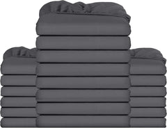 Utopia Bedding Fitted Sheet Double, Grey - Deep Pocket 14 Inch (35 Cm) - Easy Care - OEKO-TEX Certified - Soft Brushed Microfibre Fabric - Shrinkage and Fade Resistant - Bottom Sheet