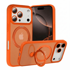 TECH SENSE Magnetic Case for iPhone with Stand, Compatible with MagSafe, Foldable Stand, Full Camera Lens Protection, Scratch-Resistant Translucent Matte Shockproof Phone Cover
