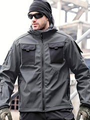 Spring Fall Men'S Jacket Fleece Jacket Outerwear, 100% Polyester, Classic Design, Windproof Warm Comfortable, Suitable for Outdoor Sports, Hiking, Camping, And