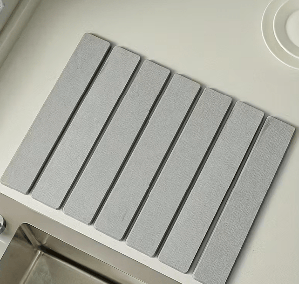 Stone Kitchen Countertop Drain Mat, Foldable Diatomaceous Earth Dish Drain Mat, Suitable for Bowls, Plates, And Cups, 40 X 30 Cm