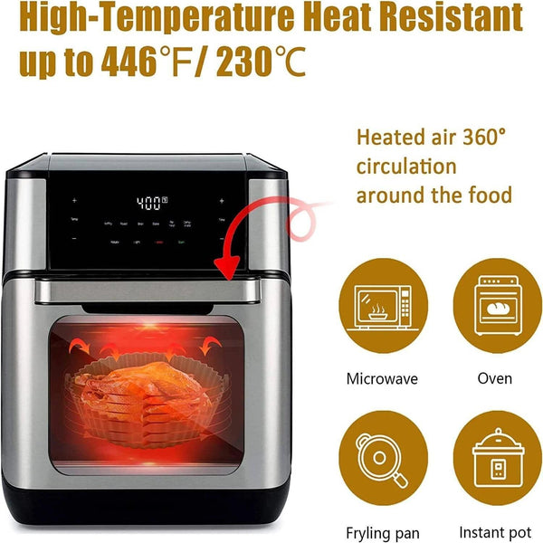 1pc Air Fryer Liners, Black Air Fryer Silicone Liners, Extra Strong Silicone Air Fryer Liners, Basket Air Fryer Accessories