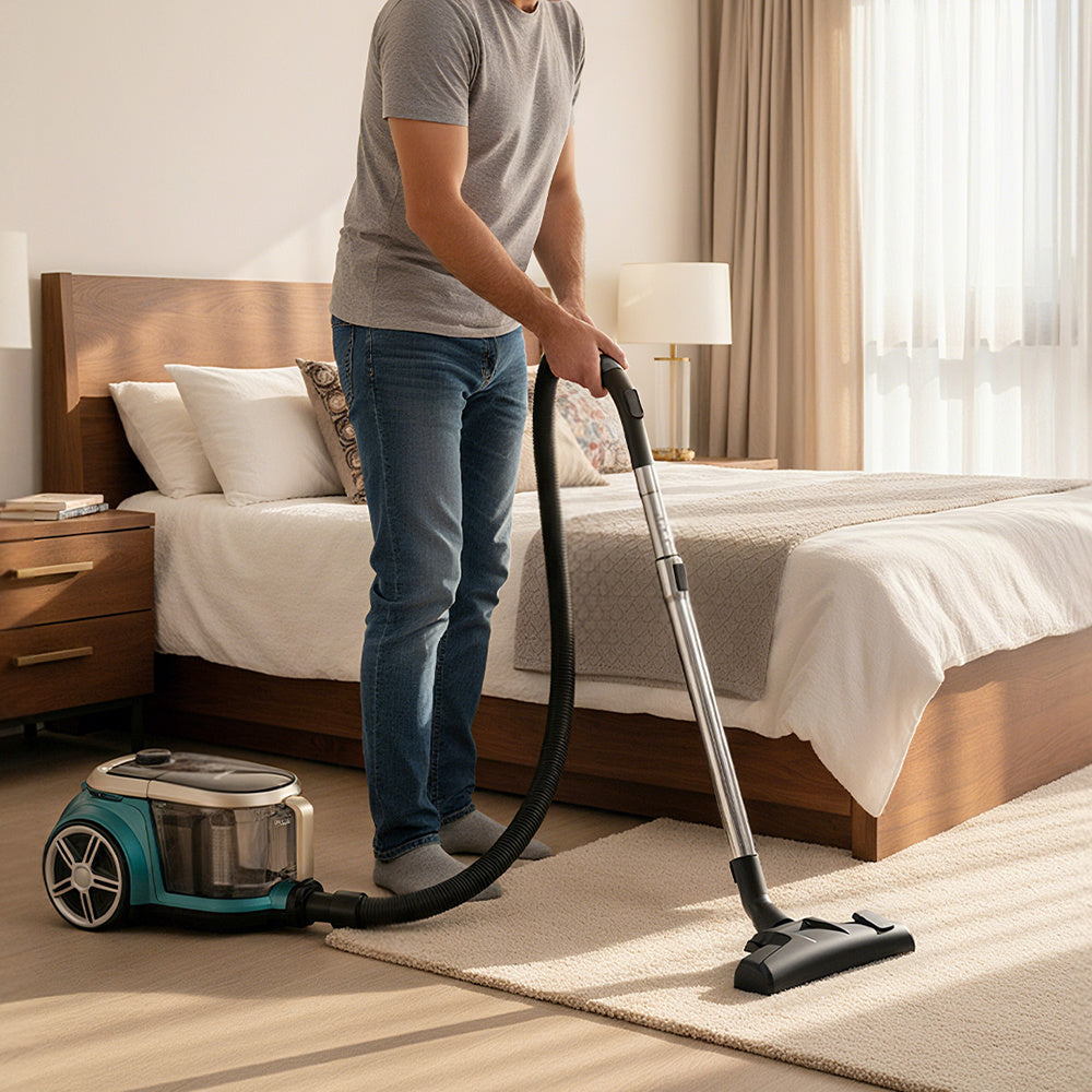 Midea Eureka Apollo Bagless Canister Vacuum Cleaner, Lightweight Cylinder Vacuum Cleaner with Single Cyclone System & 800W Power Efficiency Motor, 2.2L Dust Container, Efficiently Removes Dirt From Carpets and Hard Floors in Your House Area, Pet Hair Clea