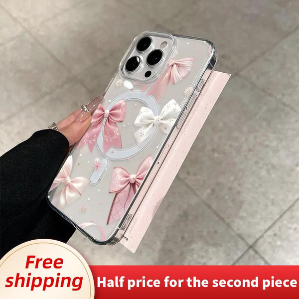 Phone Case - Cartoon Butterfly Pattern Mobile PHONE Case, Acrylic Transparent Magnetic Soft Shell, Suitable for Iphone 17 16 15 14 13 12 11 PROMAX AIR PLUS Anti-Fall, Lightweight AND DURABLE, Support Wireless Charging