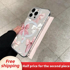 Phone Case - Cartoon Butterfly Pattern Mobile PHONE Case, Acrylic Transparent Magnetic Soft Shell, Suitable for Iphone 17 16 15 14 13 12 11 PROMAX AIR PLUS Anti-Fall, Lightweight AND DURABLE, Support Wireless Charging
