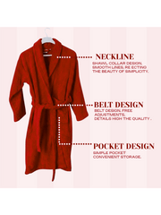 Mens and Ladies Shawl Collar Bathrobe 100% Egyptian Cotton Unisex Shawl Collar Dressing Gown Terry Towelling Bathrobe One Size