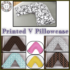 T&T Printed V Pillow Covers Easy Care Head Back Neck Maternity Support 74x34cm