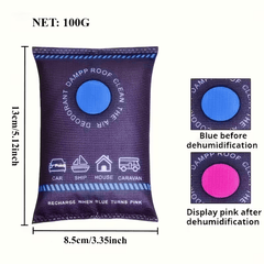 4Pcs Reusable Dehumidifier Bags | Suitable for Home, Vehicles, Travel RVs, Absorbs Moisture, Prevents Humidity and Condensation, Paper Material, No Electricity Needed