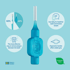 Tepe Interdental Brush, Original, Yellow, 0.7Mm/Iso 4, 8Pcs, Efficient Cleaning between Teeth, Plaque Remover and Dental Flosser for Small Gaps