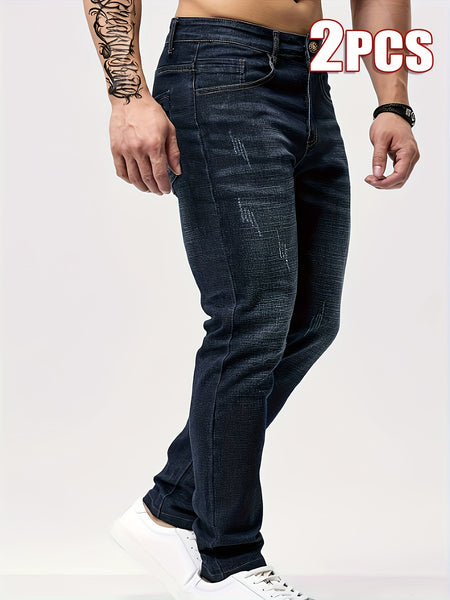 Men'S Skinny Jeans 2pcs Set