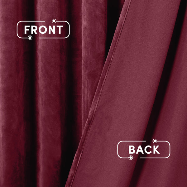 2pc Luxury Velvet Curtain Panels with Free Matching Velvet Cushion Cover – Thermal Insulated Grommet Top Drapes, Energy Saving Curtain Panels for Bedroom & Living Room Home Decor, Perfect Holiday Gift