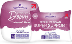 Slumberdown Feels like down King Size Duvet 13.5 Tog - Ultra Soft Extra Warm & Snuggly King Quilt for Cold Winter Nights | UK Made, Non-Allergenic & Washable (225 X 220Cm)